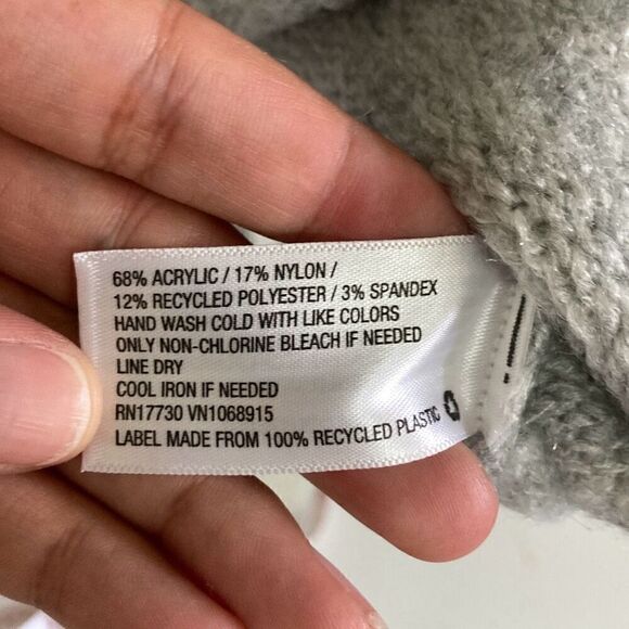 Universal Thread Funnel Neck Pullover Poncho Sweater Shawl Light Gray one size f - Picture 4 of 5